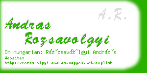 andras rozsavolgyi business card